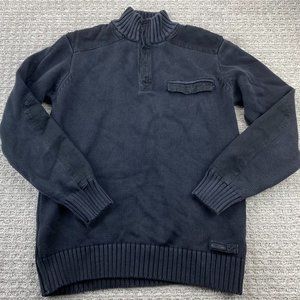 Marlboro Classics Knit Sweater Men Size XL Black Casual Cozy Designer Preppy